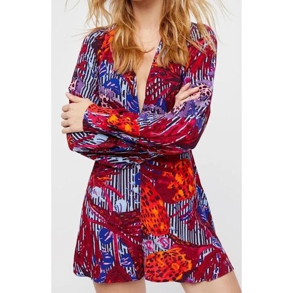 Free People Long Sleeved Audrey Romper - Size 8 - Picture 1 of 6